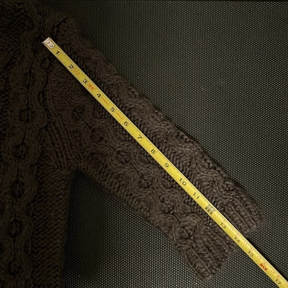 Kaisely Charcoal Cable Knit Wool Blend Back Zip Sweater 3/4 Sleeve Medium - Picture 8 of 12